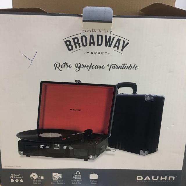 Bauhn Broadway Retro Briefcase Turntable From Australia, Audio, Other