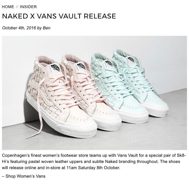 Girls Vans Vault X Naked Sk8 Hi Pink 