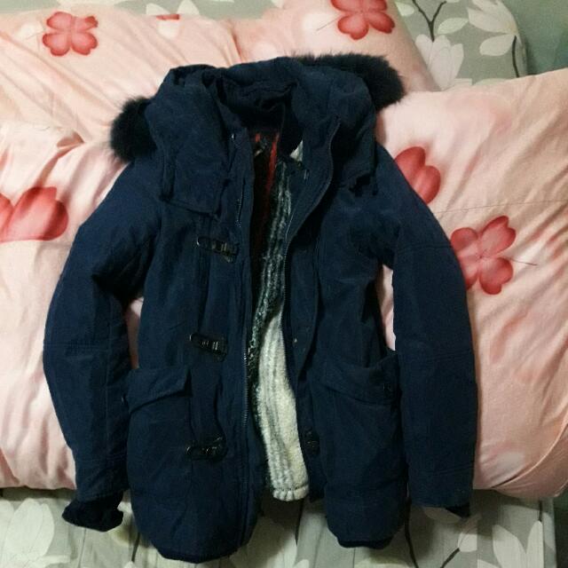 Sly N3b 2015正原單深藍色短版外套1號 限量版條紋內裡 Women S