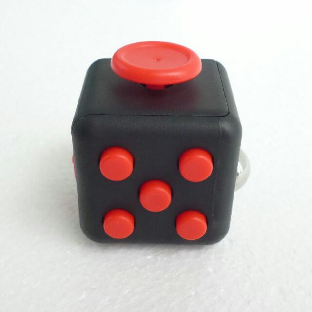 black and red fidget cube
