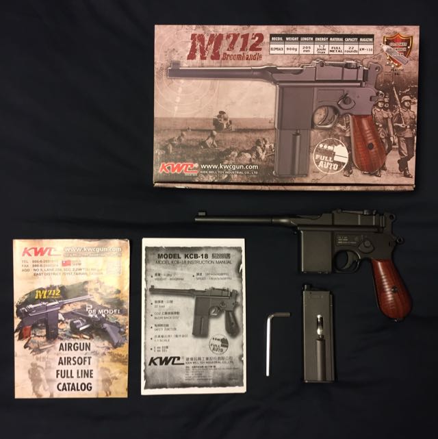 KWC M712 Mauser Broomhandle (CO2) Airsoft Gun, 興趣及遊戲, 玩具 & 遊戲類 Carousell