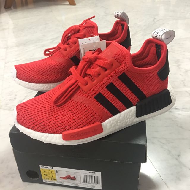 Nmd R1 Glitch Red Men s Fashion Footwear Sneakers on Carousell