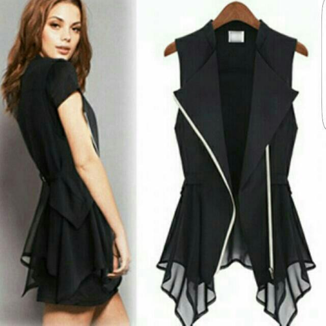 plus size chiffon vest