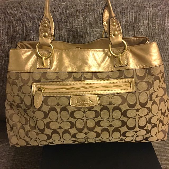 Gold coach bag outlet