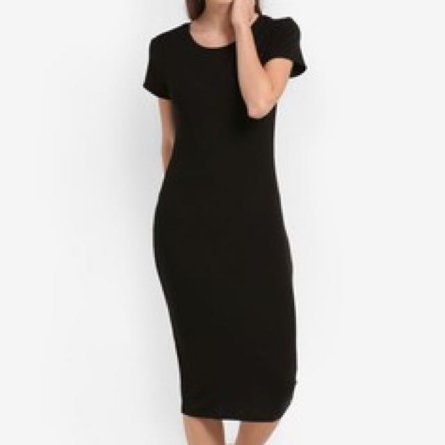 cotton bodycon midi dress