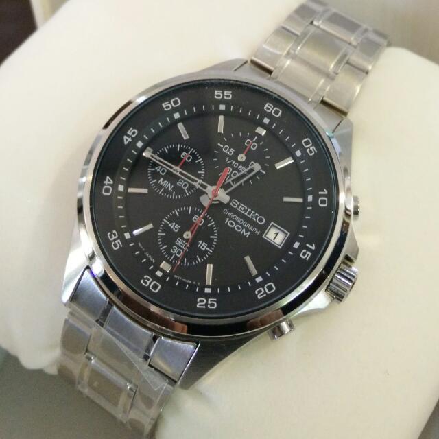 Genuine SEIKO SKS477P1,Men's Chronograph,Stainless Steel,Silver Tone,100m  WR,SKS477, Men's Fashion, Watches & Accessories, Watches on Carousell
