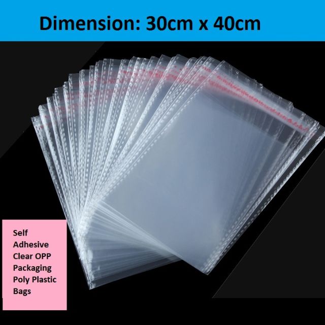 P8 Self Adhesive Clear Opp Packaging Poly Plastic Bags 30cm X