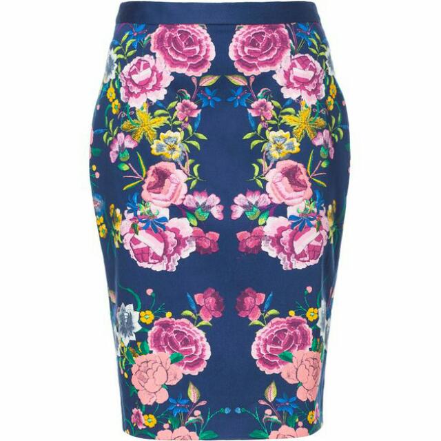 zara floral pencil skirt