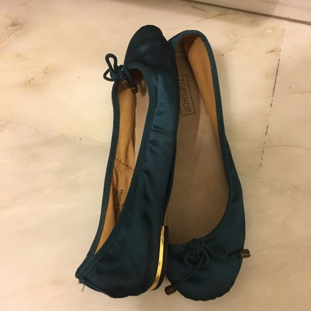 dark green flats womens