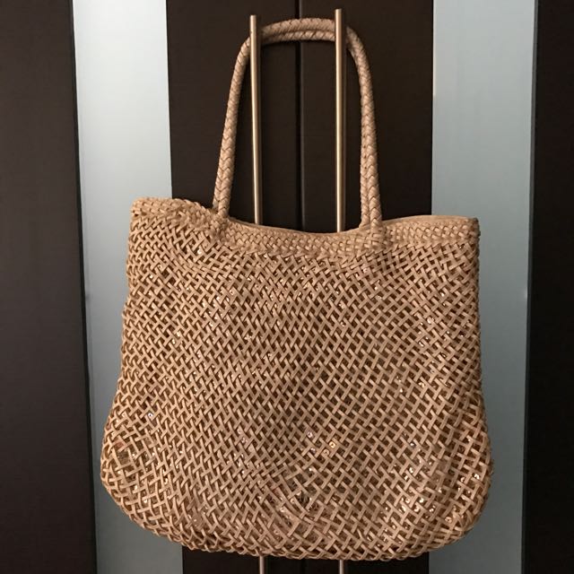 woven bag leather