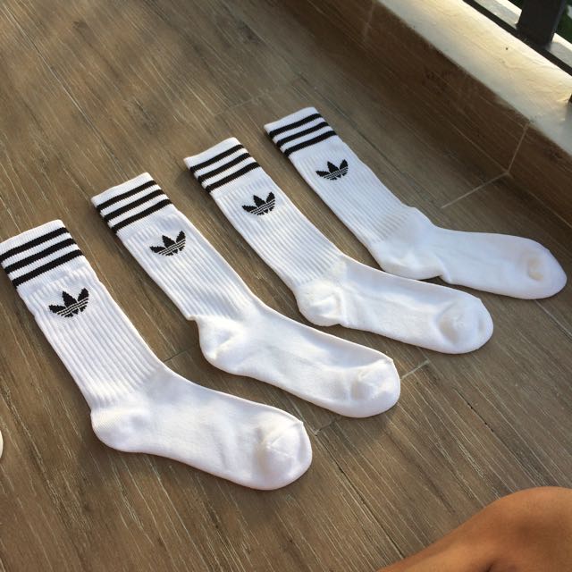 adidas crew socks on feet