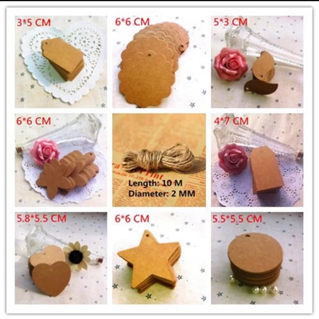 Diy Scrapbooking Kraft Paper Box Packing Tags Hand Made Blank Crafts Wedding Decoration Paper Card Postcards Labels Marks Party 100pcs Design Craft Others On Carousell