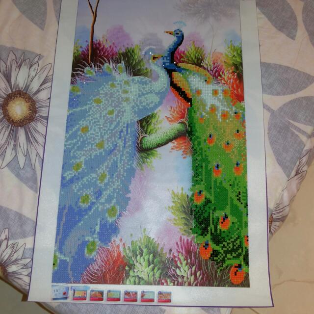 5d Diamond Painting Embroidery Peacock Material Round