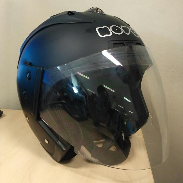 Dot Nova Matte Black Helmet, Car Accessories on Carousell
