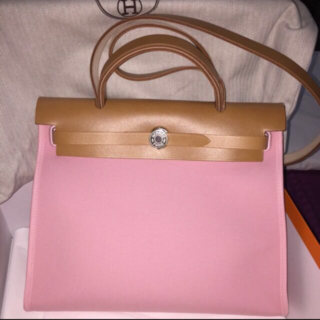 Hermes Herbag 31 Pink, Luxury, Bags & Wallets on Carousell