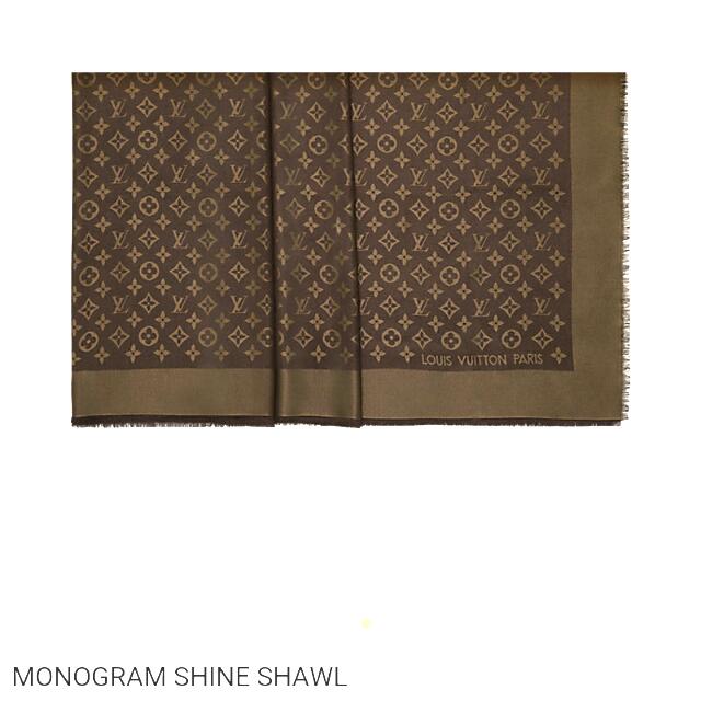 Louis Vuitton Classical Monogram Brown and Gold Shine Scarf Silk