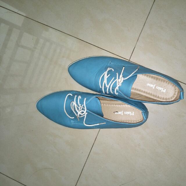 Sky Blue Canvas Shoes, Women's Fashion 