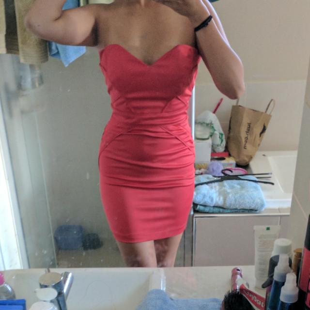Hot Pink Strapless Bodycon Dress