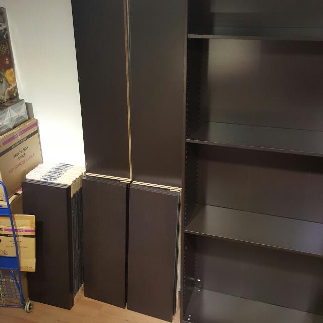 Used IKEA PAX Wardrobe / / Shelf Frame, Black Brown 100cm x 35.5cm x 236cm, Furniture