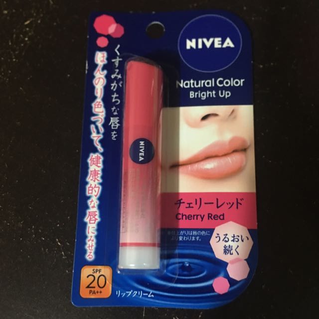 Japan's Nivea Tinted Lip Balm in Cherry Red, Beauty & Personal Care
