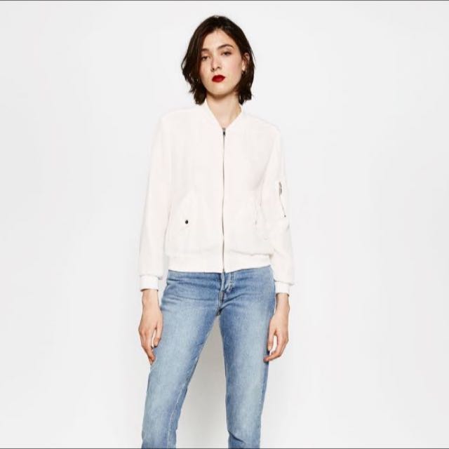 Zara Crepe Bomber Jacket Women S Fashion Clothes On Carousell