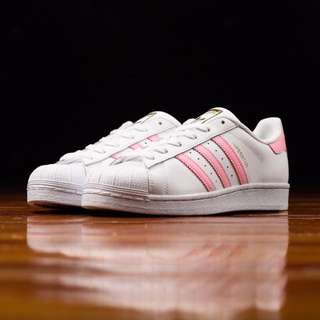 ADIDAS ORIGINALS SUPERSTAR 粉紅 金標 三葉草 美國代購代買 女孩熱愛基本款
