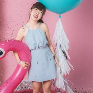 Baby Blue Double Strap Top