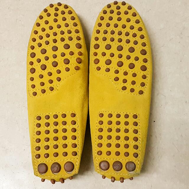 BOBBIES mocassins l amoureuse jaune mustard yellow Suede Leather peas shoes BOBBIES