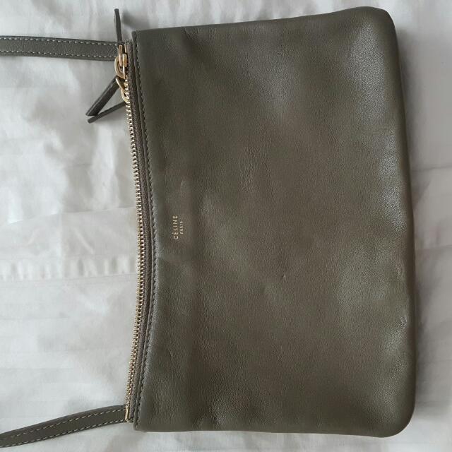 celine trio bag green