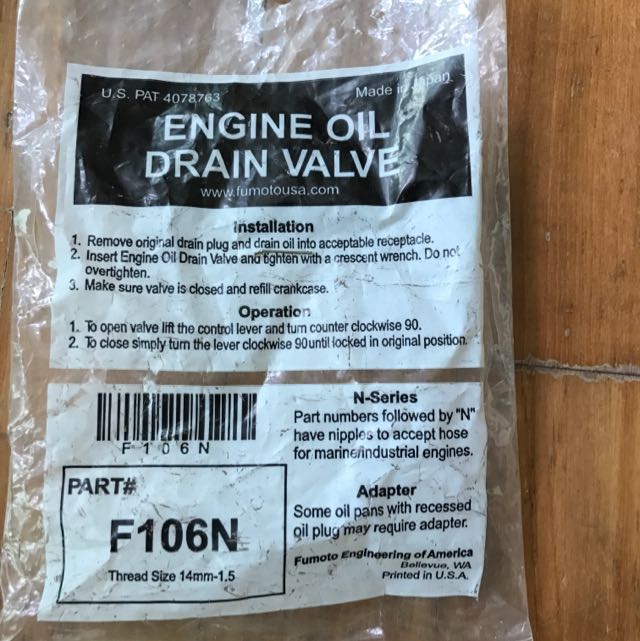 Fumotousa Engine Oil Drain Valve, Car Accessories on Carousell
