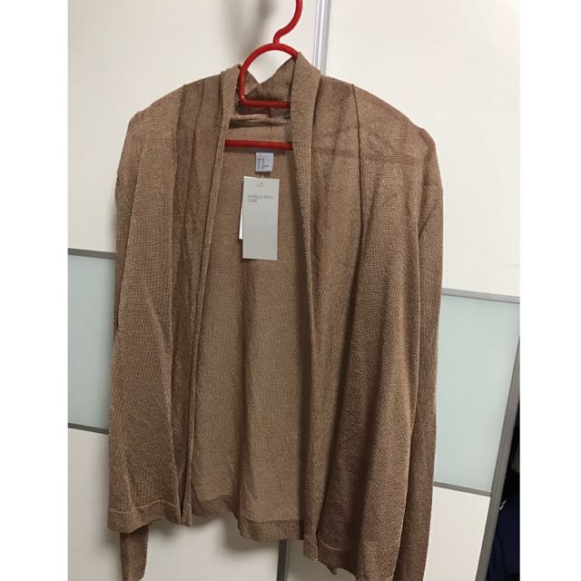 H M Metallic Gold Cardigan