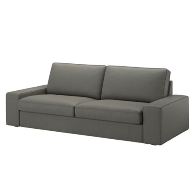 Ikea Kivik Three Seater Sofa Covers In Corduroy Green Brown Dark