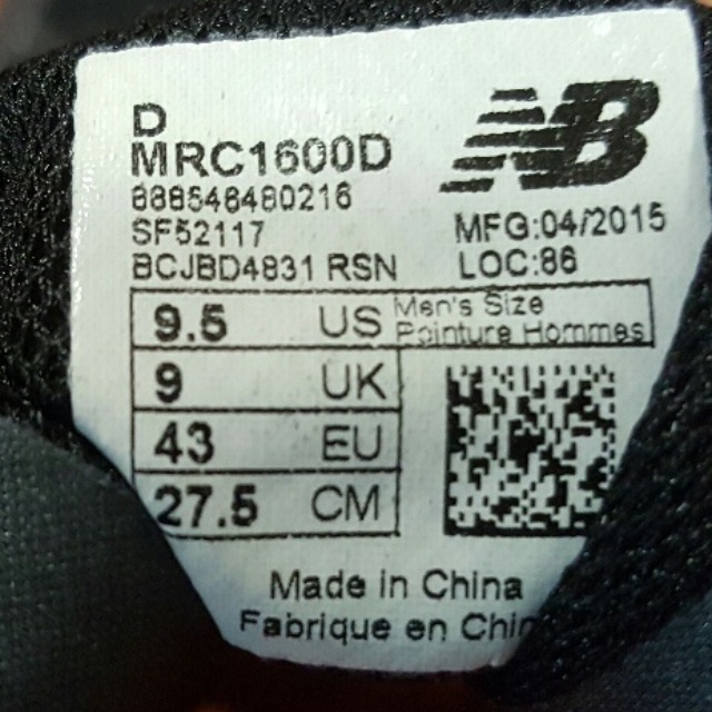 New balance 86 size 9 hot sale