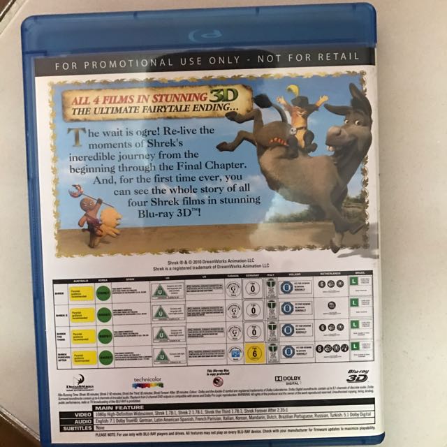 Shrek The Complete Collection 3d Blu Ray Music Media Cds
