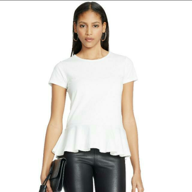 white cotton peplum top