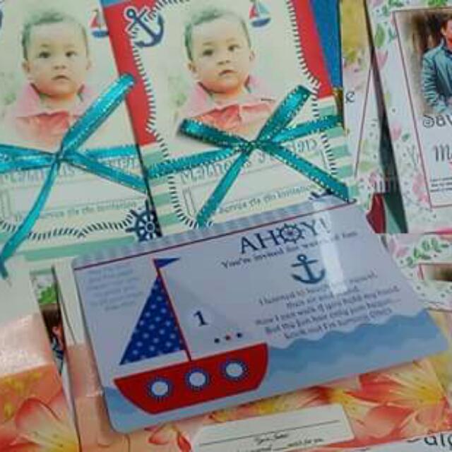 1st Birthday Invitation Nautical Theme Invitation With Souvenirs