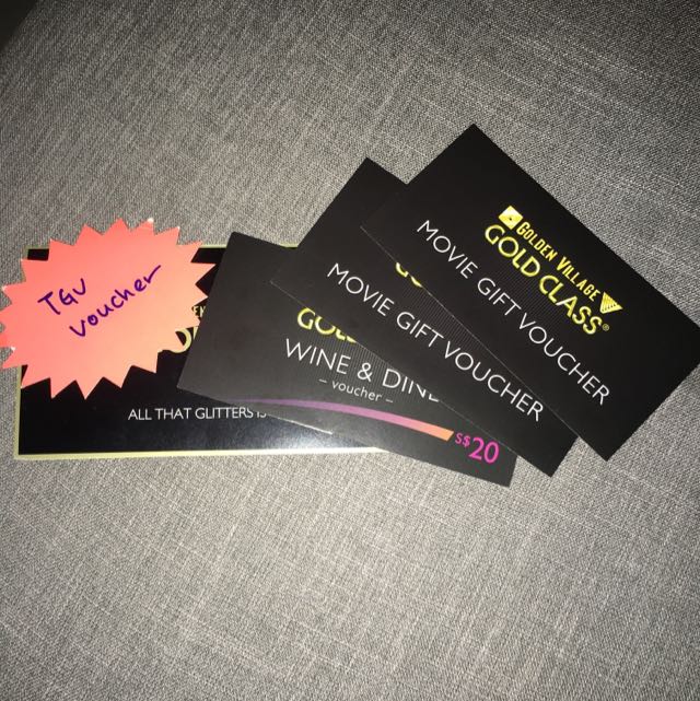 2 Gold Village Gold Class Tickets + 20 Food Voucher, Tickets & Vouchers, Vouchers on Carousell