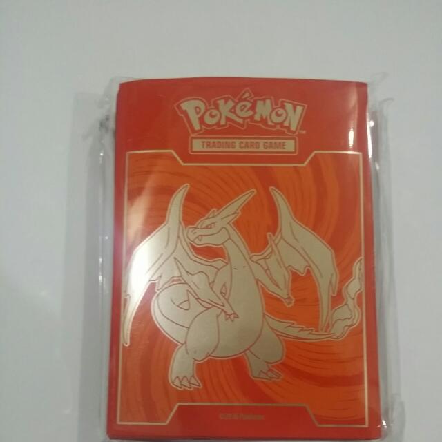 Pokemon Tcg Card Sleeves Featuring Mega Charizard Y Toys Games Board Games Cards On Carousell