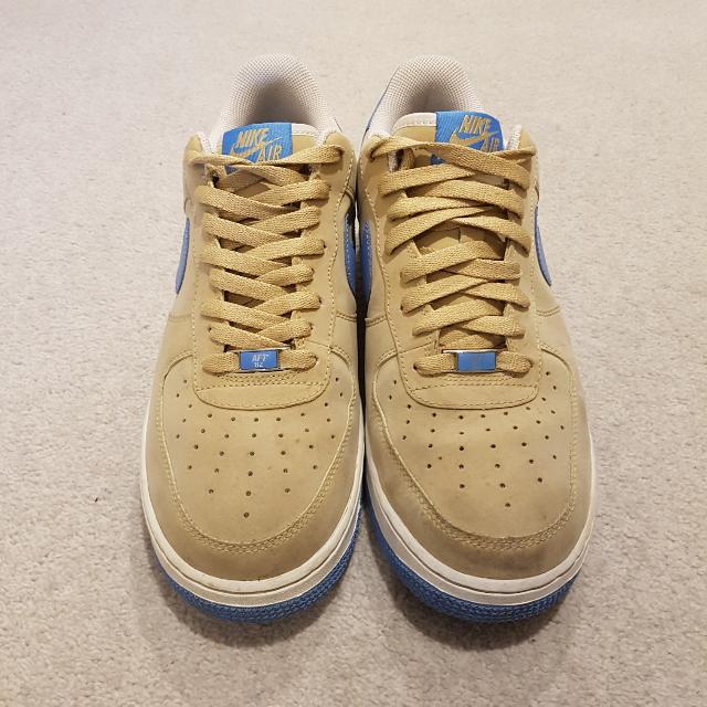 tan and blue air force 1