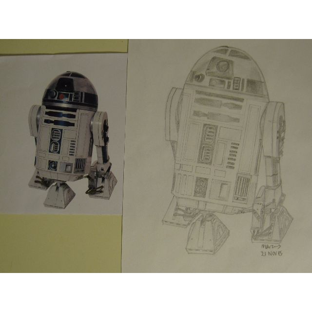 R2d2 Pencil Sketch 100 Original And Hand Drawn Design Craft