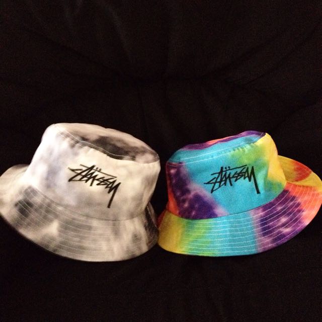 tie dye bucket hat stussy