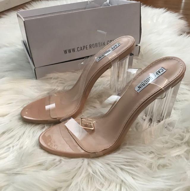 small heel clear heels