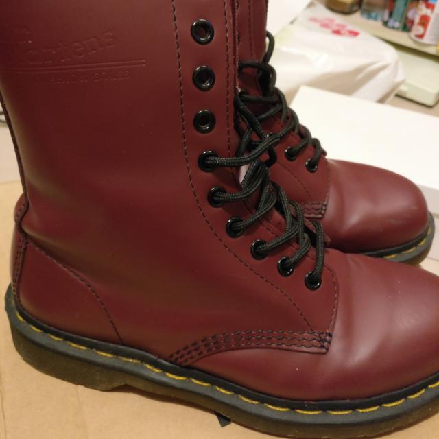 red doc martin shoes