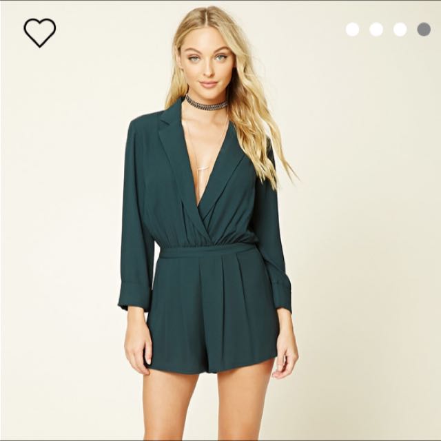 Forever 21 green romper store