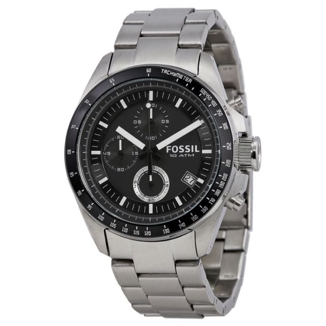 Fossil Decker Chronograph Stainless Steel Black Dial Mens Watch CH2600
