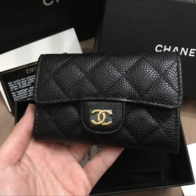New Chanel card holder wallet holo31 caviar skin ghw