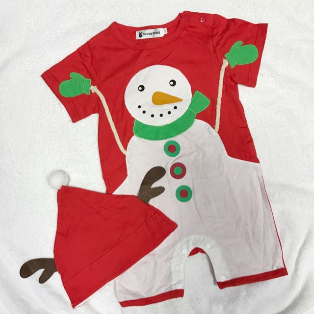 snowman onesie baby