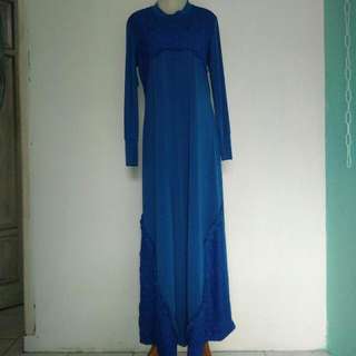 Dress Brukat Biru
