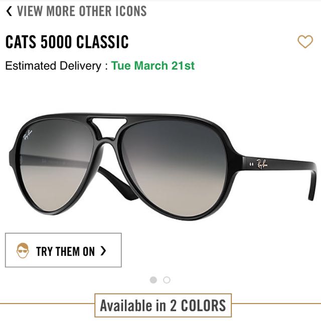 AUTHENTIC Ray Bans Cats 5000 Classic, Luxury, Accessories on Carousell