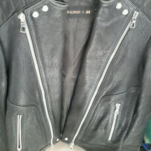 Balmain x H M men s Leather biker jacket brand new Men s Fashion Clothes on Carousell